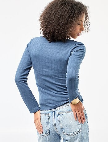 Tee-shirt manches longues pointelle