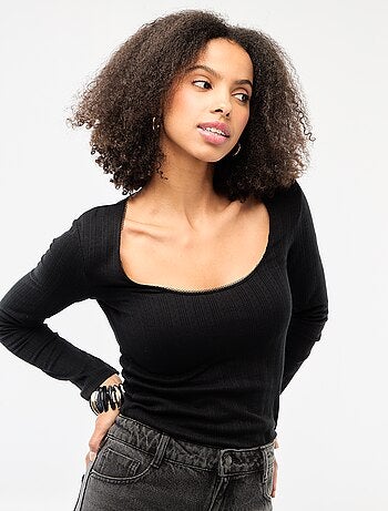 Tee-shirt manches longues pointelle