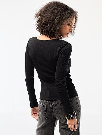 Tee-shirt manches longues pointelle