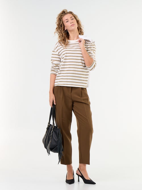 Tee-shirt manches longues rayé - Kiabi Tee-shirt manches longues rayé - Kiabi