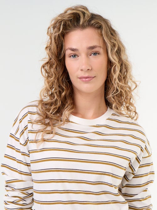 Tee-shirt manches longues rayé - Kiabi Tee-shirt manches longues rayé - Kiabi