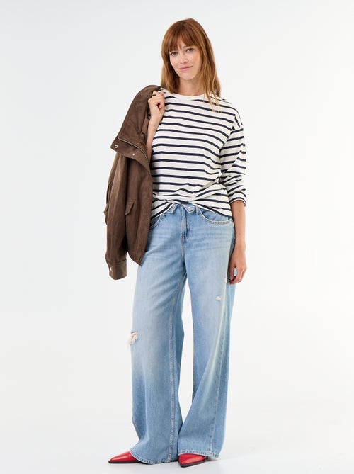 Tee-shirt manches longues rayé - Kiabi Tee-shirt manches longues rayé - Kiabi