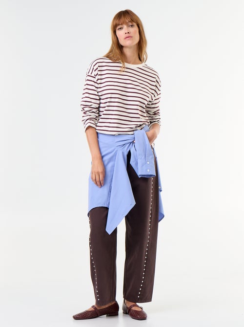 Tee-shirt manches longues rayé - Kiabi Tee-shirt manches longues rayé - Kiabi