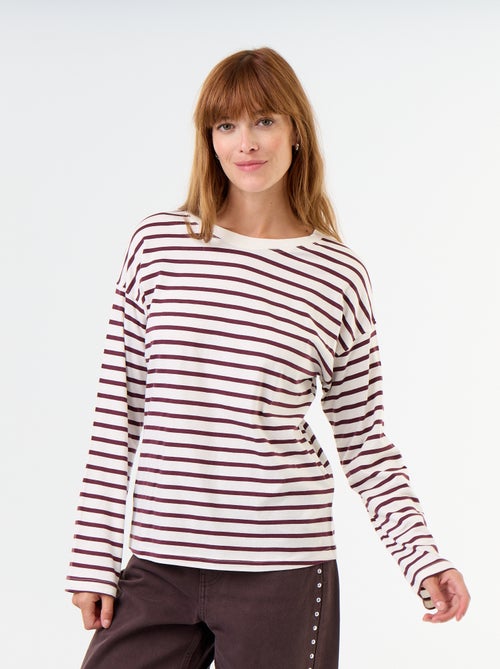 Tee-shirt manches longues rayé - Kiabi Tee-shirt manches longues rayé - Kiabi