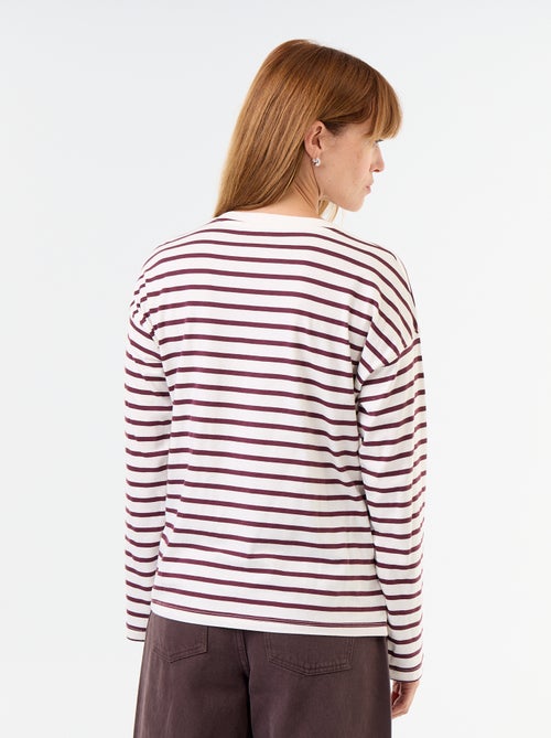 Tee-shirt manches longues rayé - Kiabi Tee-shirt manches longues rayé - Kiabi