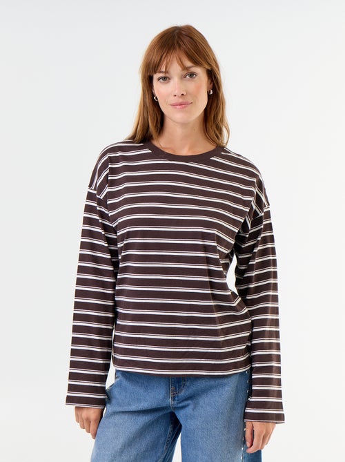 Tee-shirt manches longues rayé - Kiabi Tee-shirt manches longues rayé - Kiabi
