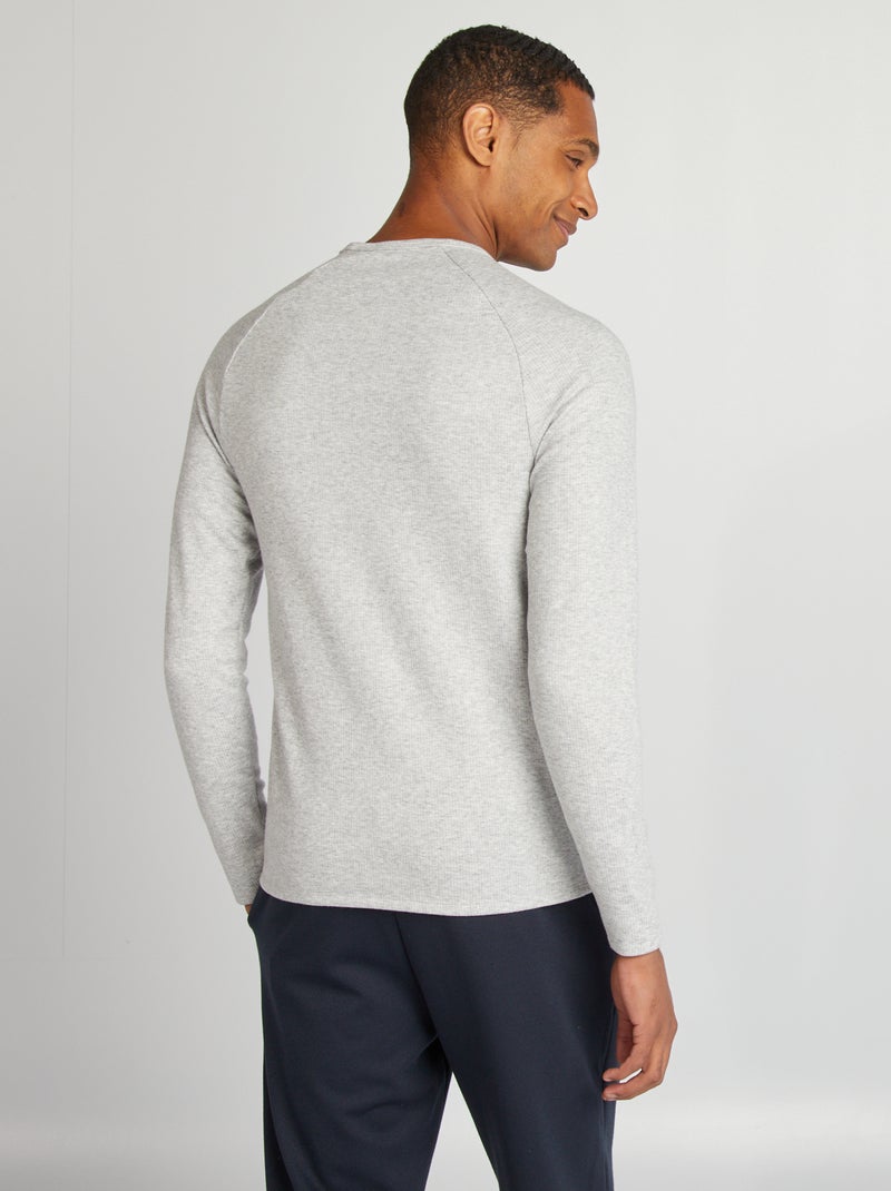 Tee-shirt manches longues thermorégulateur Gris - Kiabi