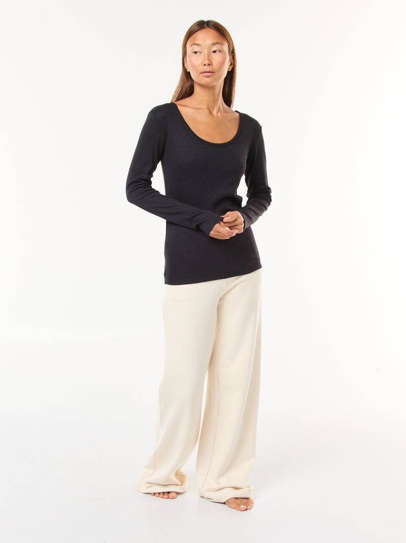 Tee-shirt manches longues thermorégulateur Noir - Kiabi