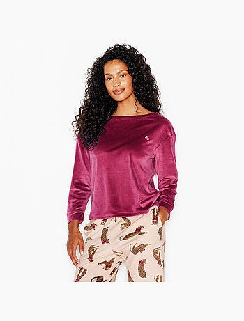 Tee-shirt manches longues velours fluffy - rougegorge lingerie