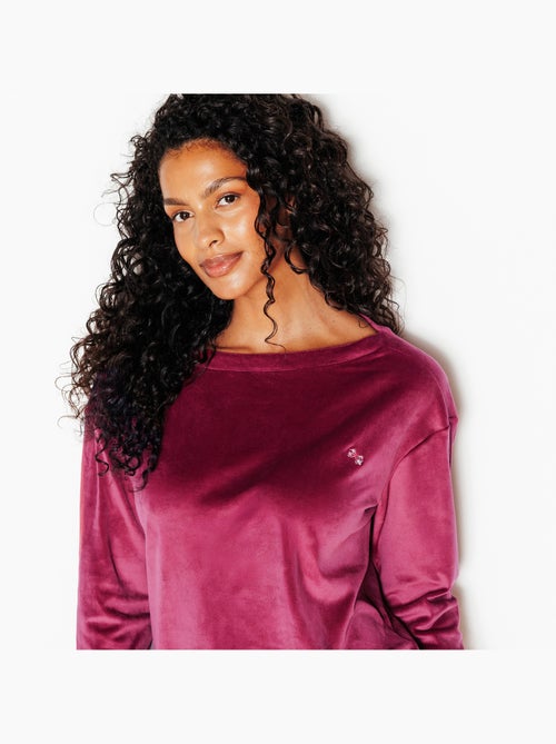 Tee-shirt manches longues velours fluffy - rougegorge lingerie - Kiabi Tee-shirt manches longues velours fluffy - rougegorge lingerie - Kiabi