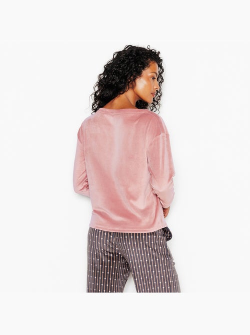 Tee-shirt manches longues velours fluffy - rougegorge lingerie - Kiabi Tee-shirt manches longues velours fluffy - rougegorge lingerie - Kiabi
