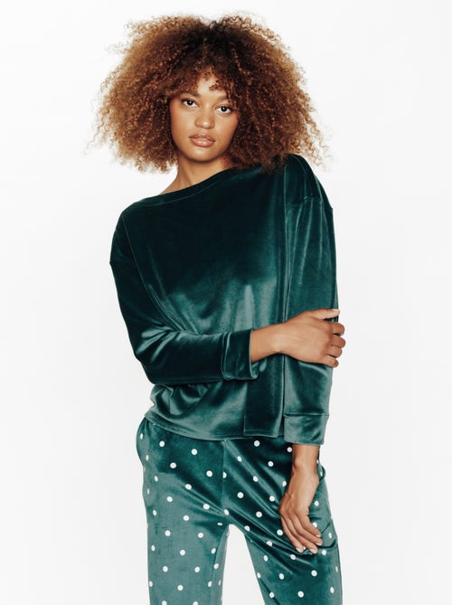Tee-shirt manches longues velours Fluffy - RougeGorge Lingerie - Kiabi