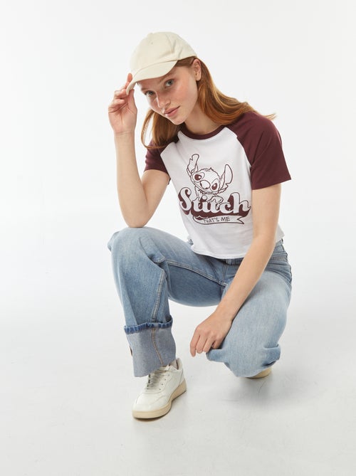 Tee-shirt manches raglan 'Stitch' - Kiabi