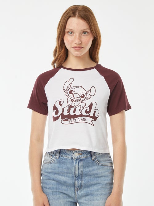 Tee-shirt manches raglan 'Stitch' - Kiabi