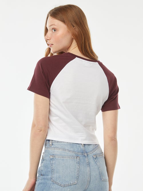 Tee-shirt manches raglan 'Stitch' - Kiabi