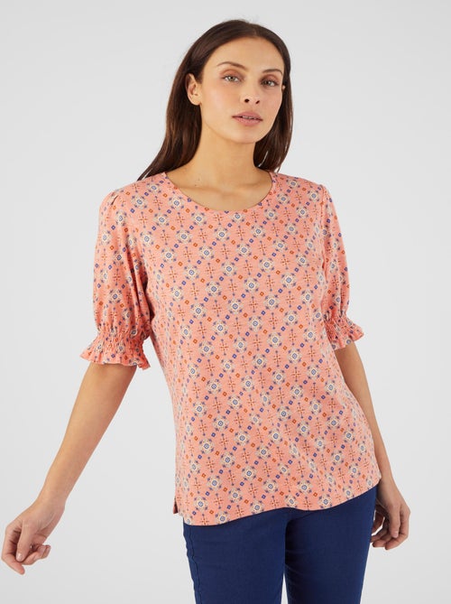 Tee-shirt manches smockées - Damart - Kiabi