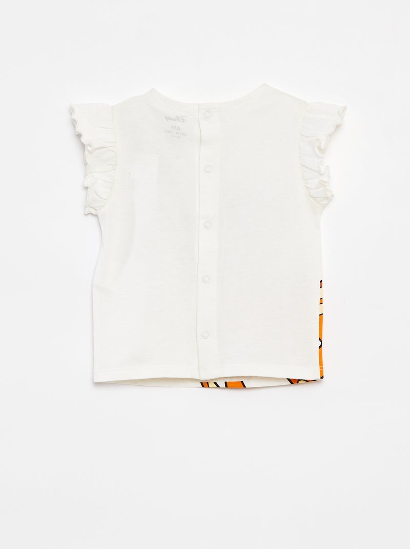 Tee-shirt manches volantées 'Disney' BLANC - Kiabi
