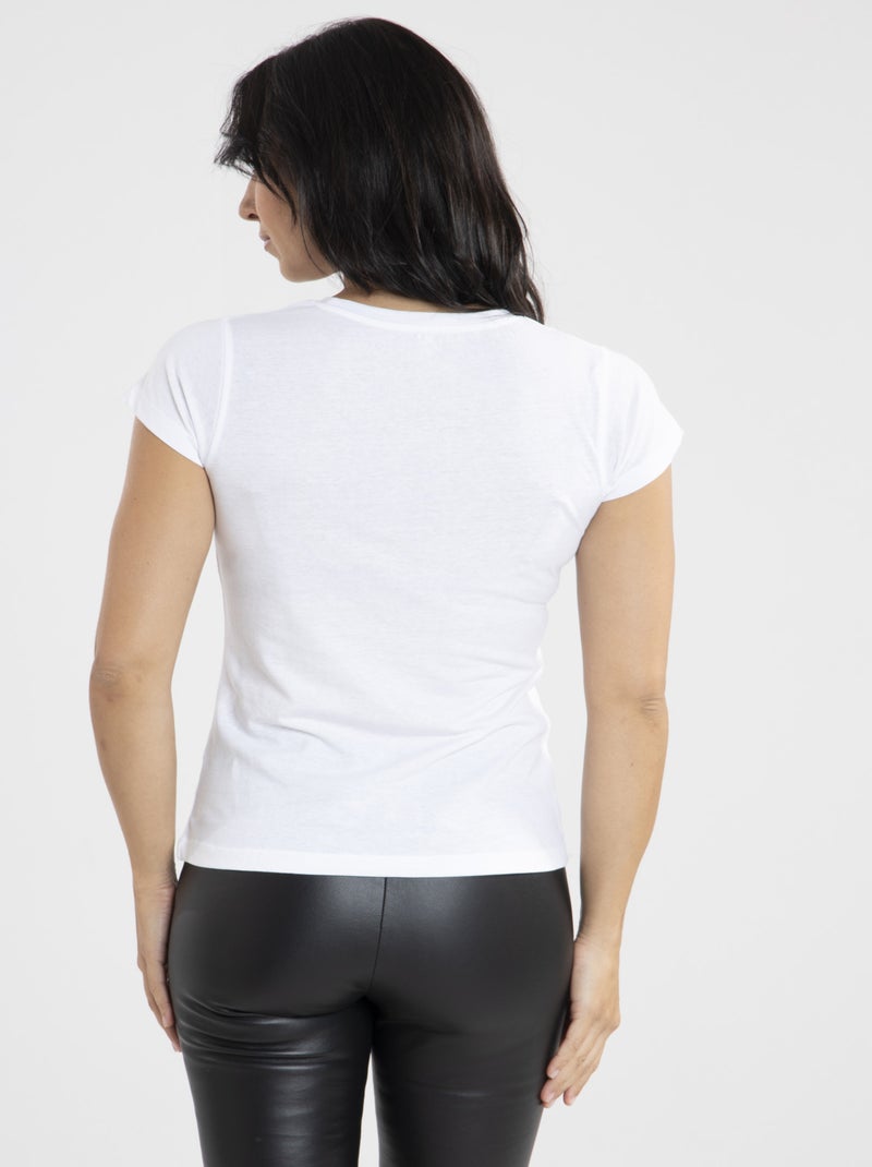 Tee-shirt Maref Blanc  Avec Col Rond | Gerard Pasquier Blanc Blanc - Kiabi