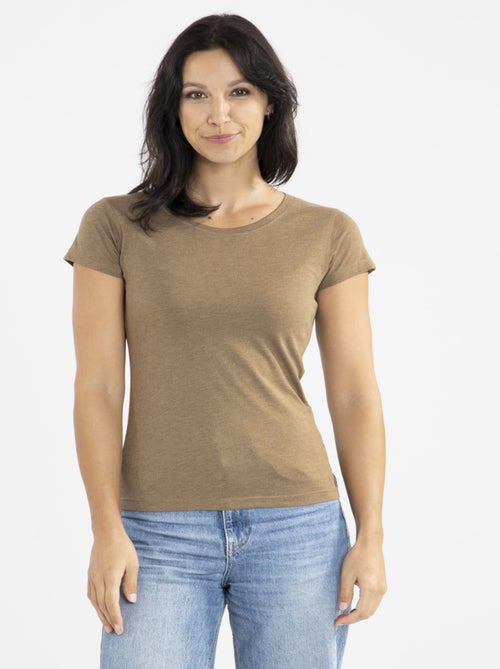 Tee-shirt Maref Marron  Avec Col Rond | Gerard Pasquier - Kiabi