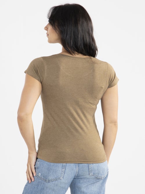 Tee-shirt Maref Marron  Avec Col Rond | Gerard Pasquier - Kiabi