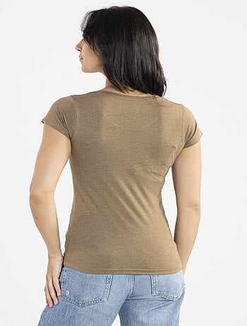 Tee-shirt Maref Marron Tee-shirts rond