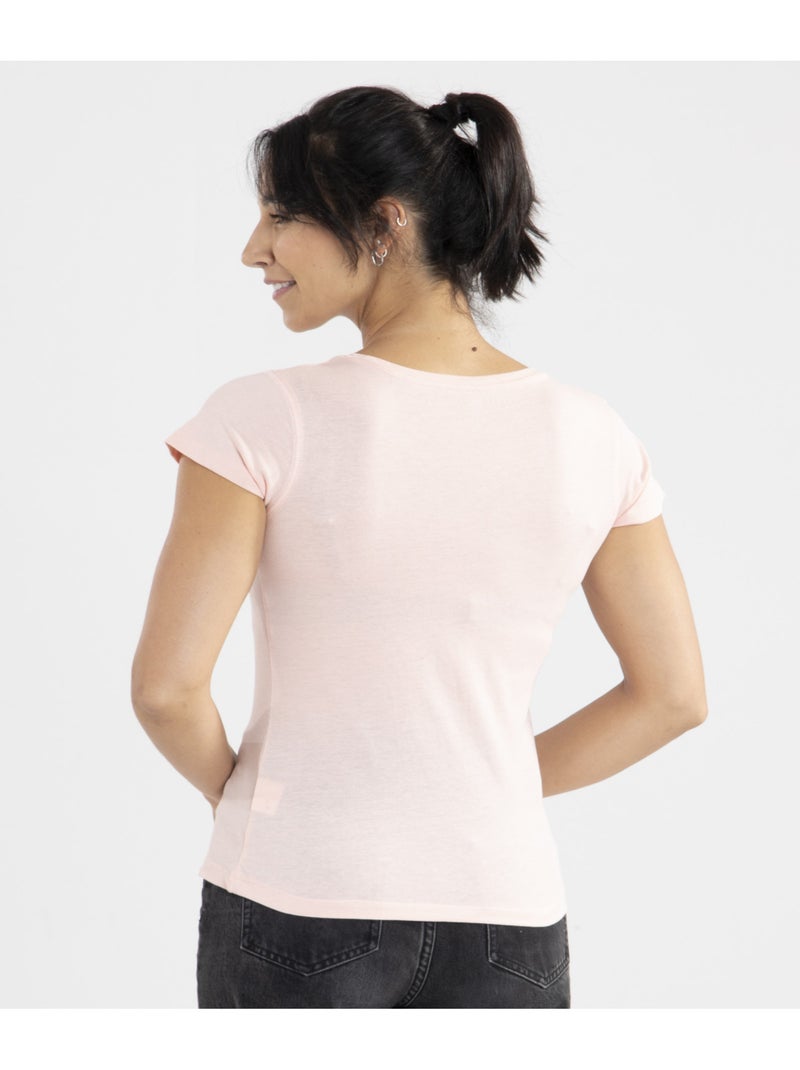 Tee-shirt Maref Rose  Avec Col Rond | Gerard Pasquier Rose - Kiabi