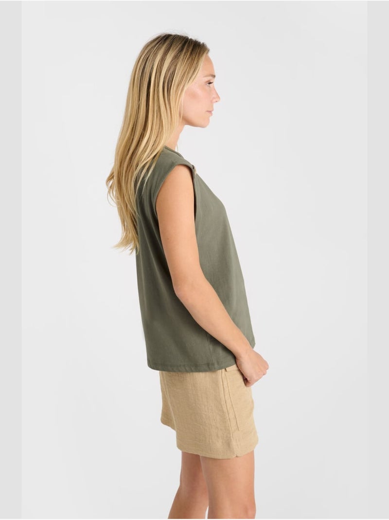 Tee-shirt marina 'le temps des cerises' Kaki - Kiabi