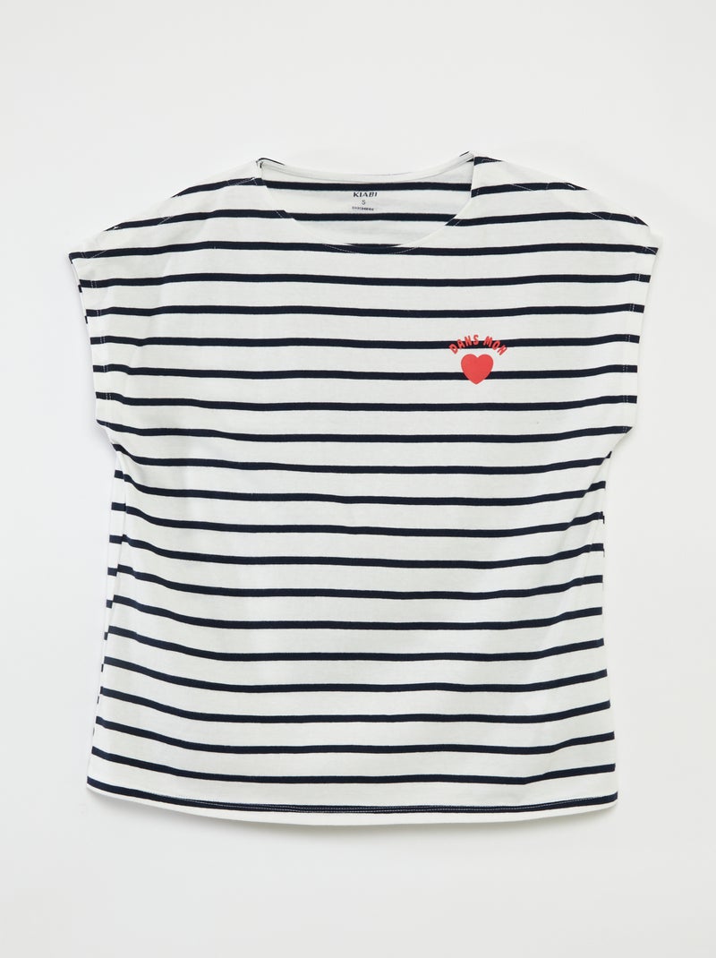 Tee-shirt marinière - collection facile à enfiler Marinière - Kiabi