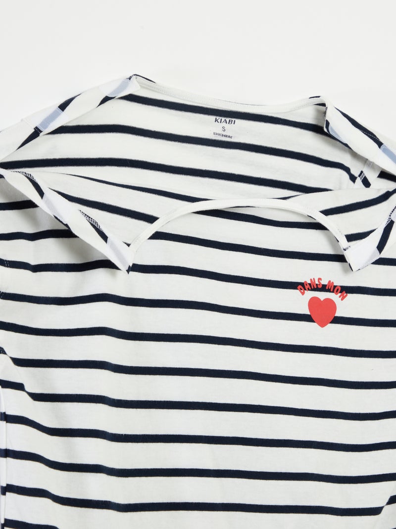 Tee-shirt marinière - collection facile à enfiler Marinière - Kiabi
