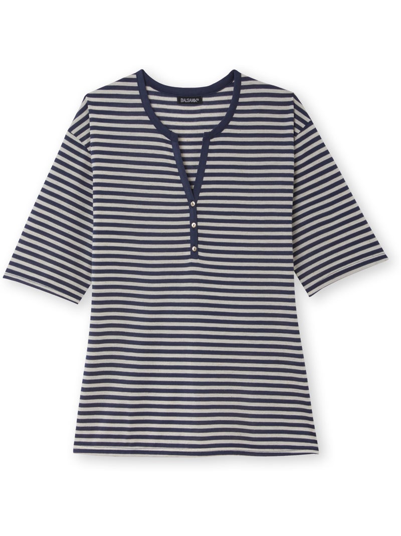 Tee-shirt marinière - DAXON Blanc Bleu - Kiabi