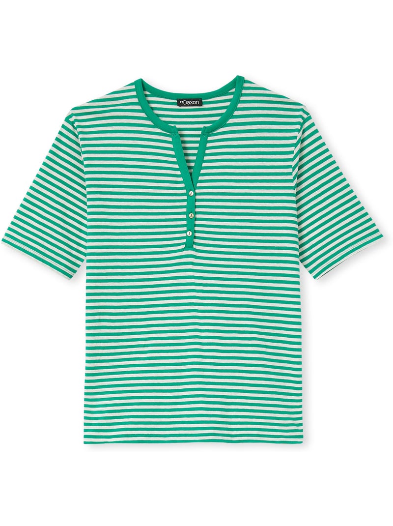 Tee-shirt marinière - DAXON Blanc Vert - Kiabi