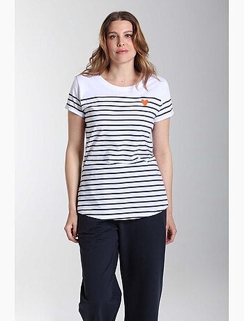 Tee Shirt Mariniere Manches Courtes Femme Teeliner | Gerard Pasquier Avec Col Rond | Gerard Pasquie