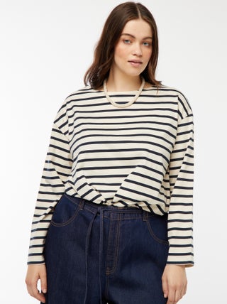 Tee-shirt marinière oversize