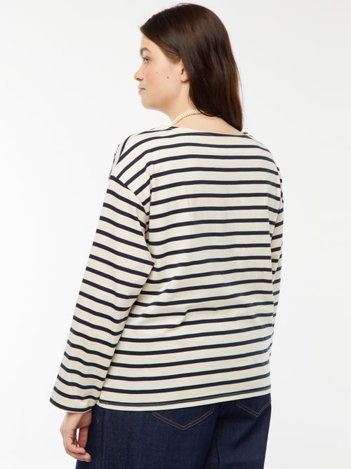 Tee-shirt marinière oversize - Kiabi