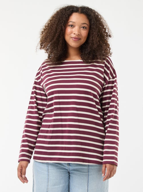 Tee-shirt marinière oversize - Kiabi Tee-shirt marinière oversize - Kiabi