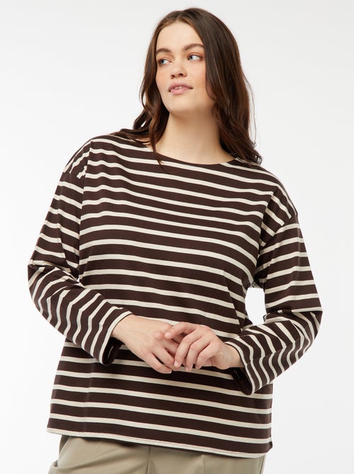 Tee-shirt marinière oversize - Kiabi