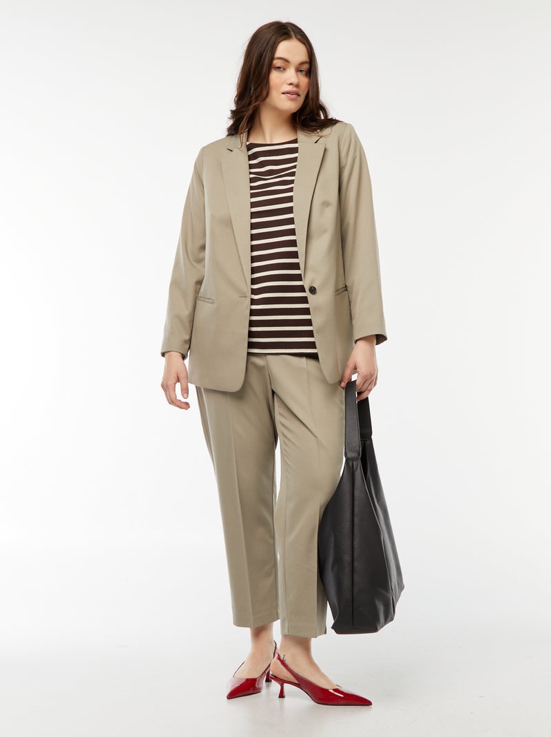 Tee-shirt marinière oversize Marron - Kiabi