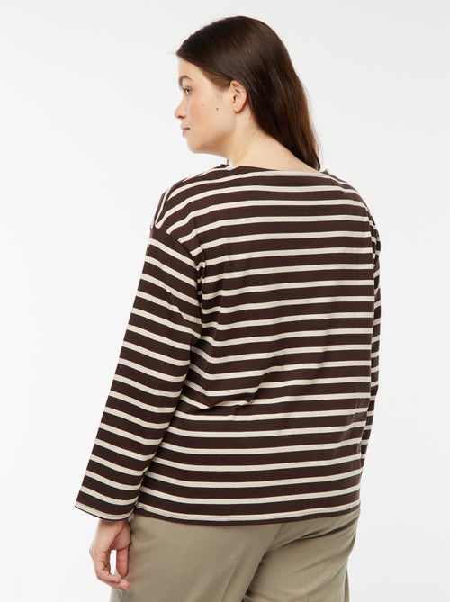 Tee-shirt marinière oversize - Kiabi