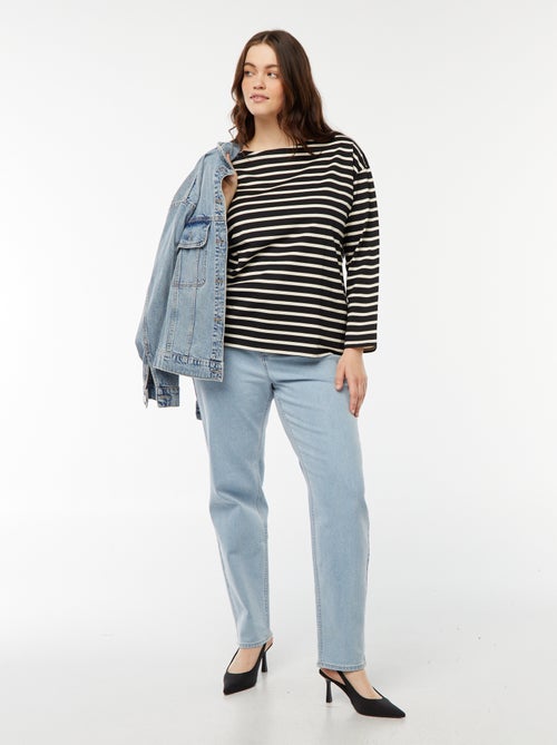 Tee-shirt marinière oversize - Kiabi