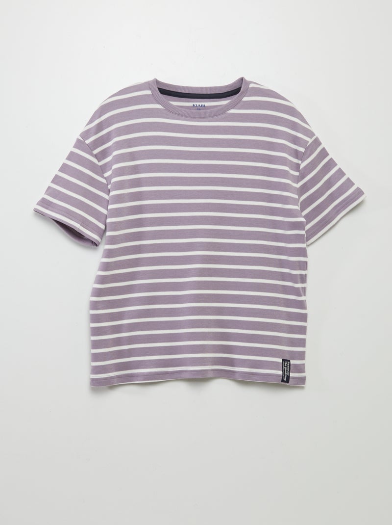 Tee-shirt marinière Violet - Kiabi
