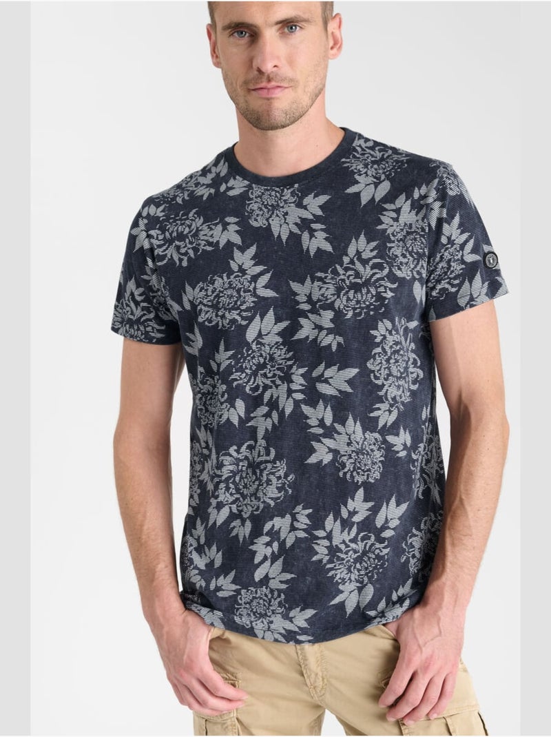 Tee-Shirt MARZO 'Le Temps Des Cerises' Bleu - Kiabi