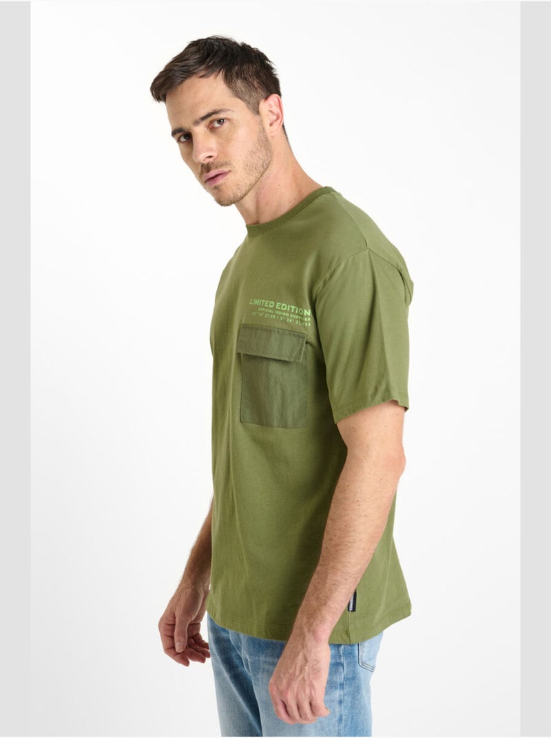 Tee-Shirt MASONBO 'Le Temps Des Cerises' Kaki - Kiabi