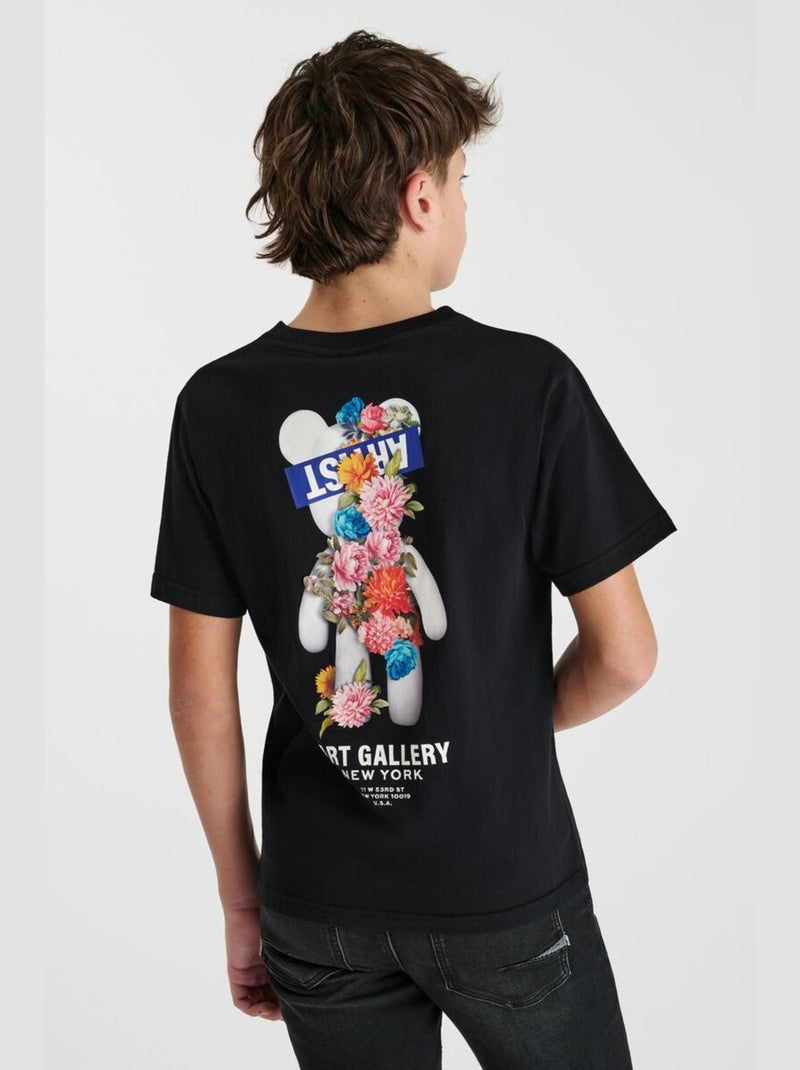 Tee-Shirt MEDEBO 'Le Temps Des Cerises' Noir - Kiabi