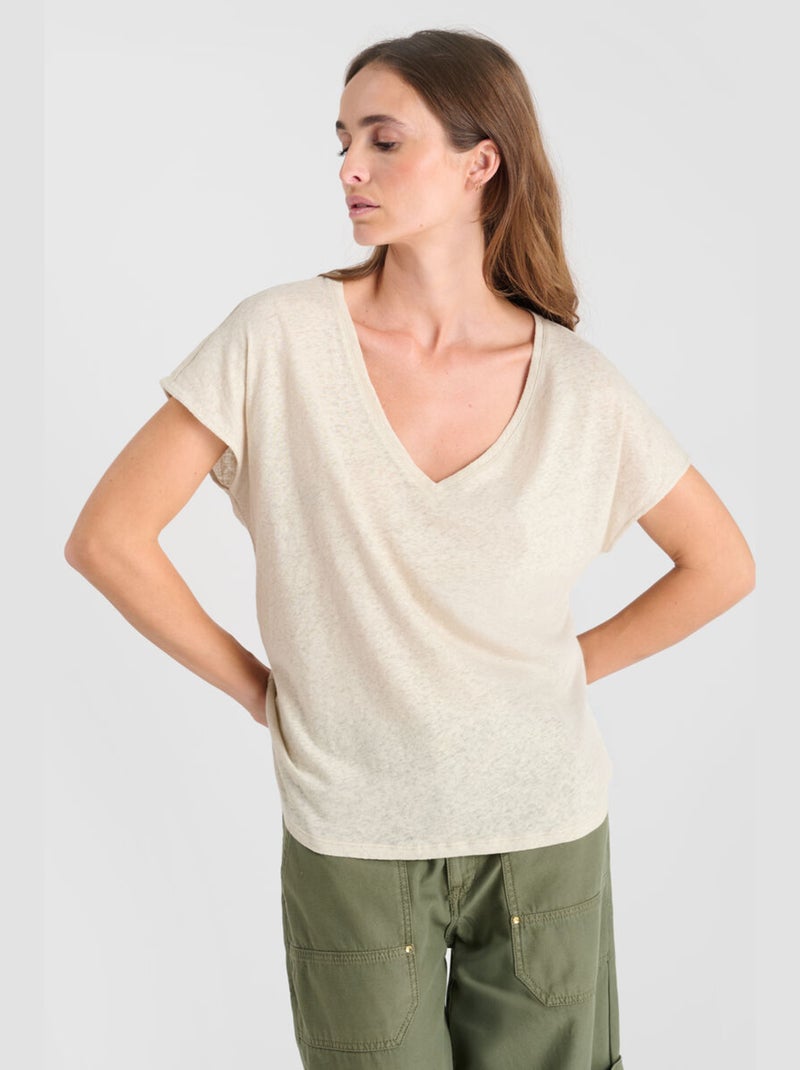 Tee-Shirt MELINDA 'Le Temps Des Cerises' Blanc - Kiabi