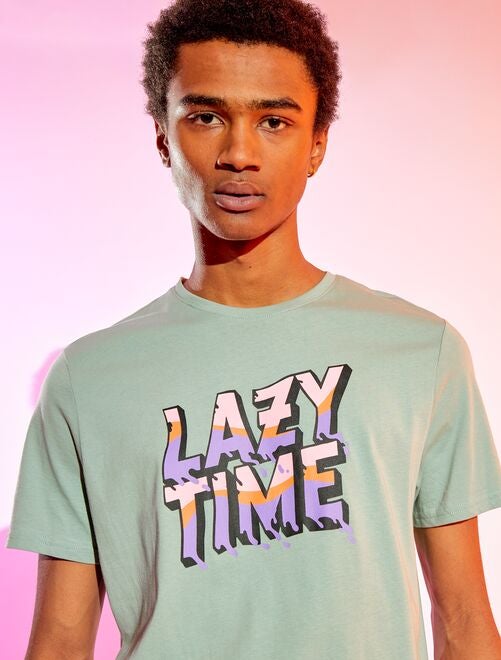 Tee-shirt message 'lazy time' - Kiabi