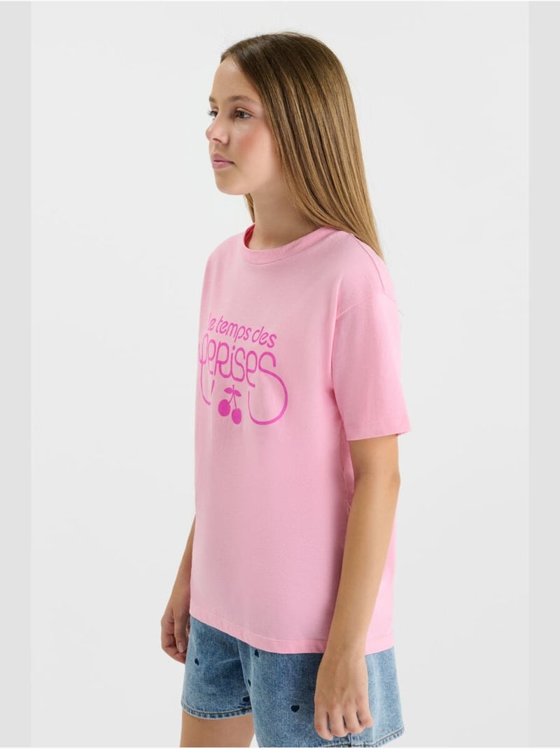 Tee-Shirt MIAGI 'Le Temps Des Cerises' Rose - Kiabi