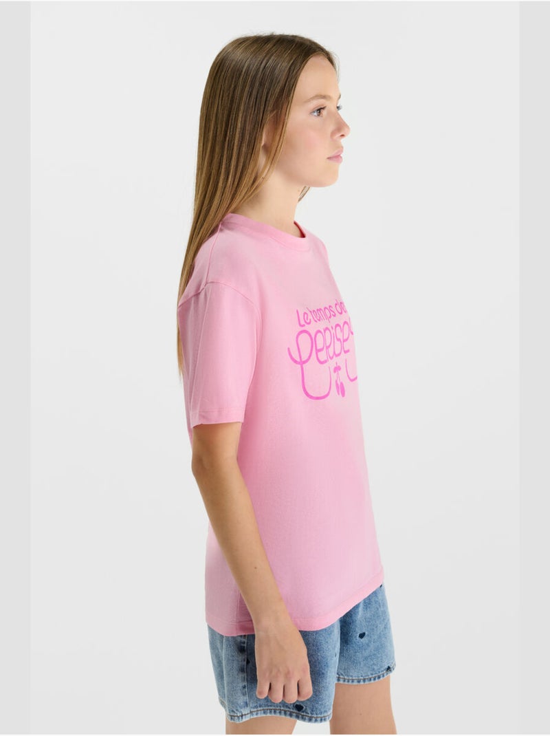 Tee-Shirt MIAGI 'Le Temps Des Cerises' Rose - Kiabi