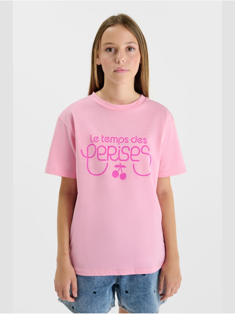 Tee-Shirt MIAGI 'Le Temps Des Cerises' Rose - Kiabi