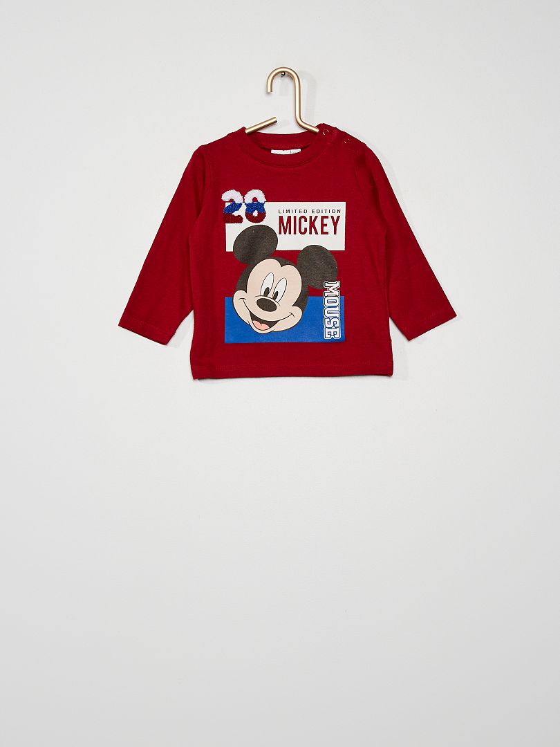 Tee-shirt 'Mickey' bordeaux - Kiabi