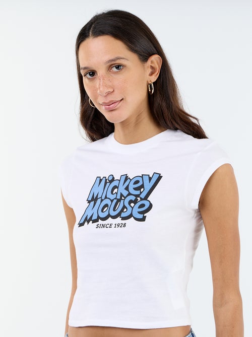 Tee-shirt 'Mickey' cropped - Kiabi